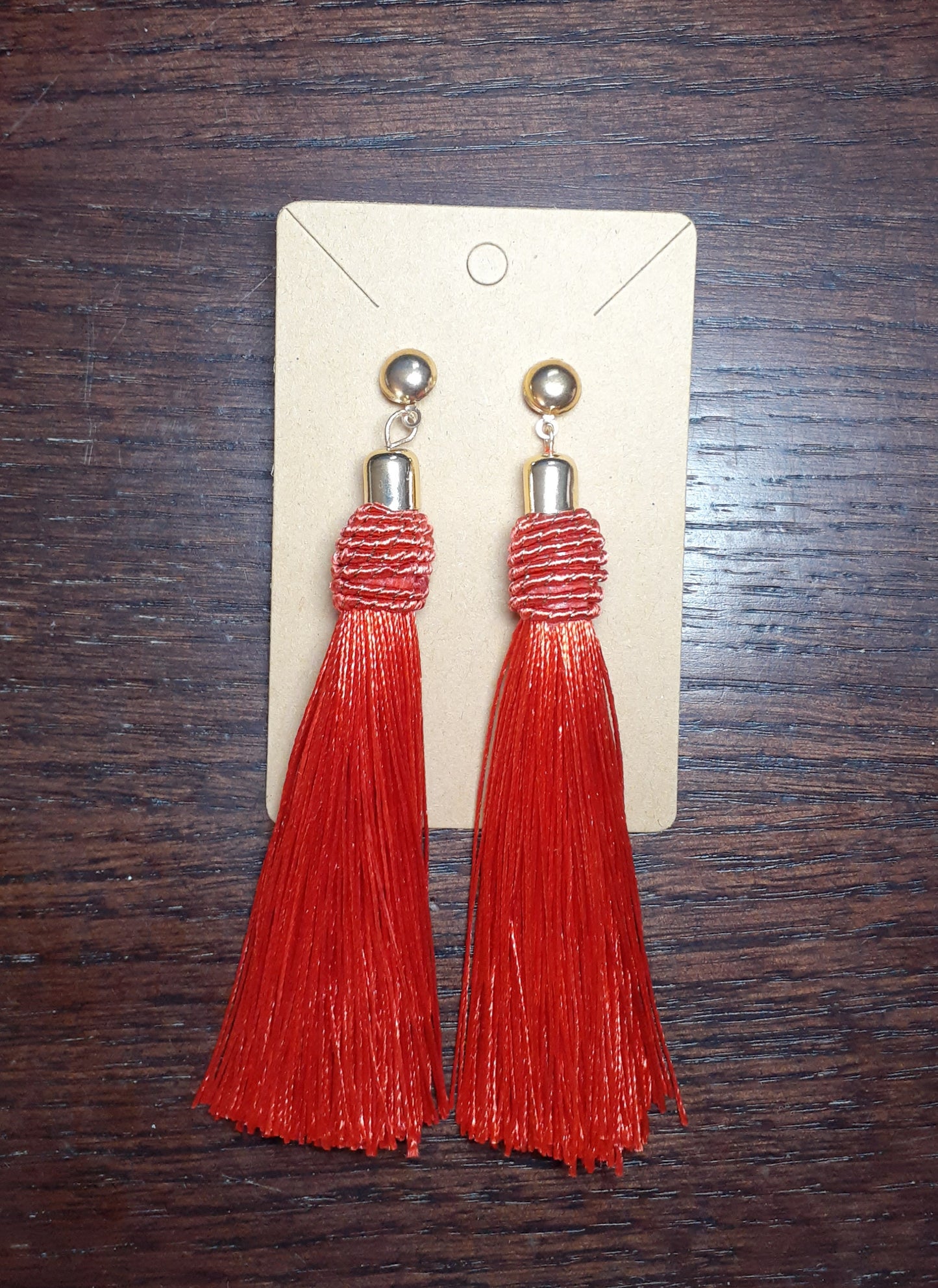 Cord Tassel Stud Earrings