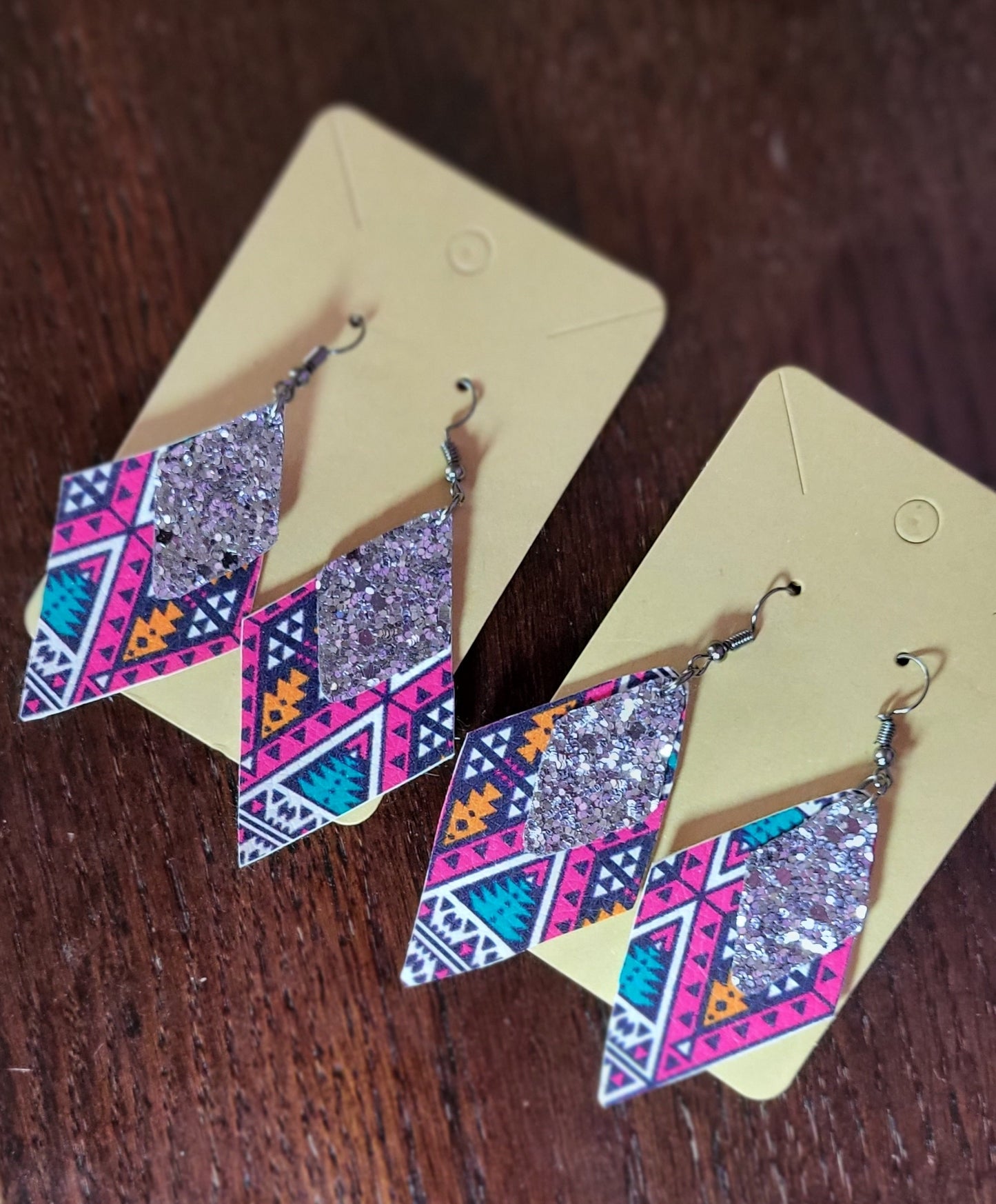 GeoPattern+ Chunky Glitter Diamond Dangles