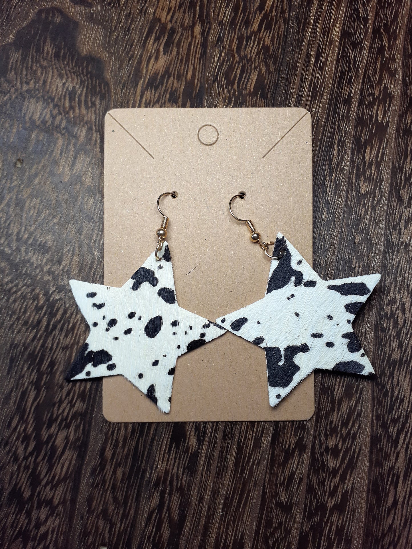 Cow Print Leather Cowhide Stars