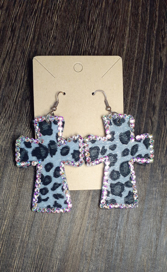 Rhinestone Cross Earrings