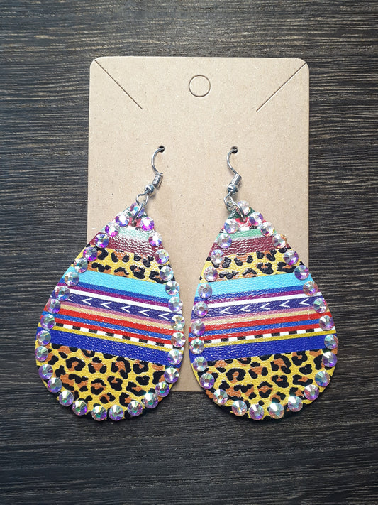 Rhinestone Bohemian Striped Drops
