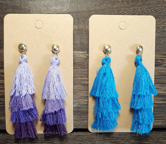 Multi-Tiered Gold Stud Tassels