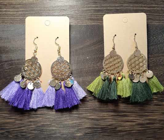 Embellished Gold Tassel Dangles