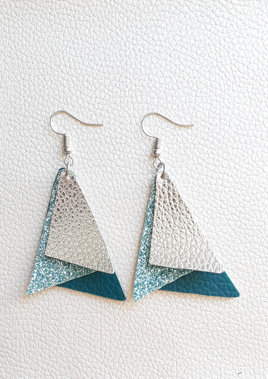 Teal, Aqua Sparkle + Silver Metallic