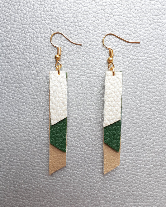 Tan, Green + Cream Rectangle Stacks