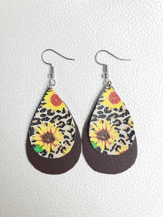 Brown Sunflower Animal Teardrop