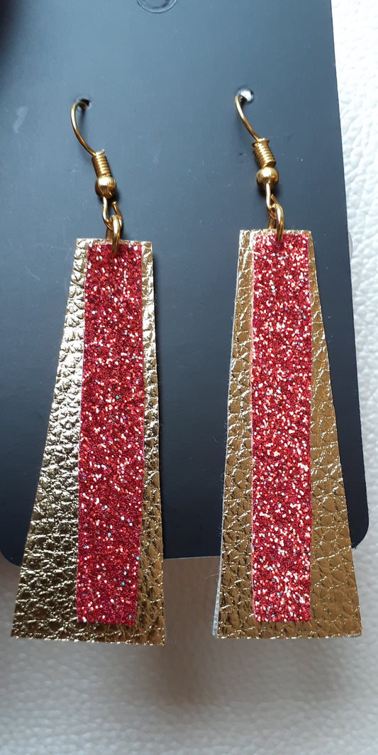 Gold Metallic + Red Glitter Stacks