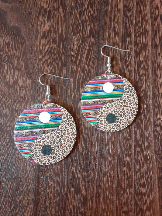 Multi-Color Animal Print Yin Yang Circles