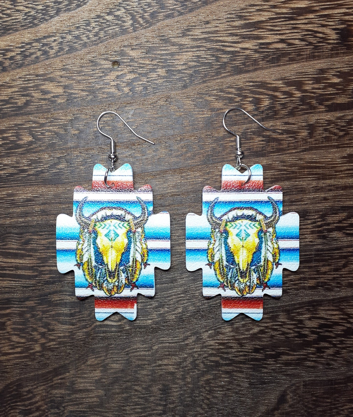 Native Serape Stripe Dangle Earrings