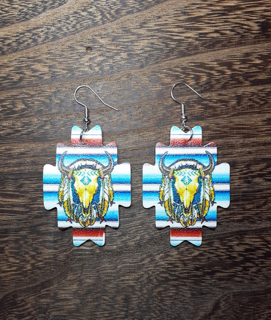 Native Serape Stripe Dangle Earrings